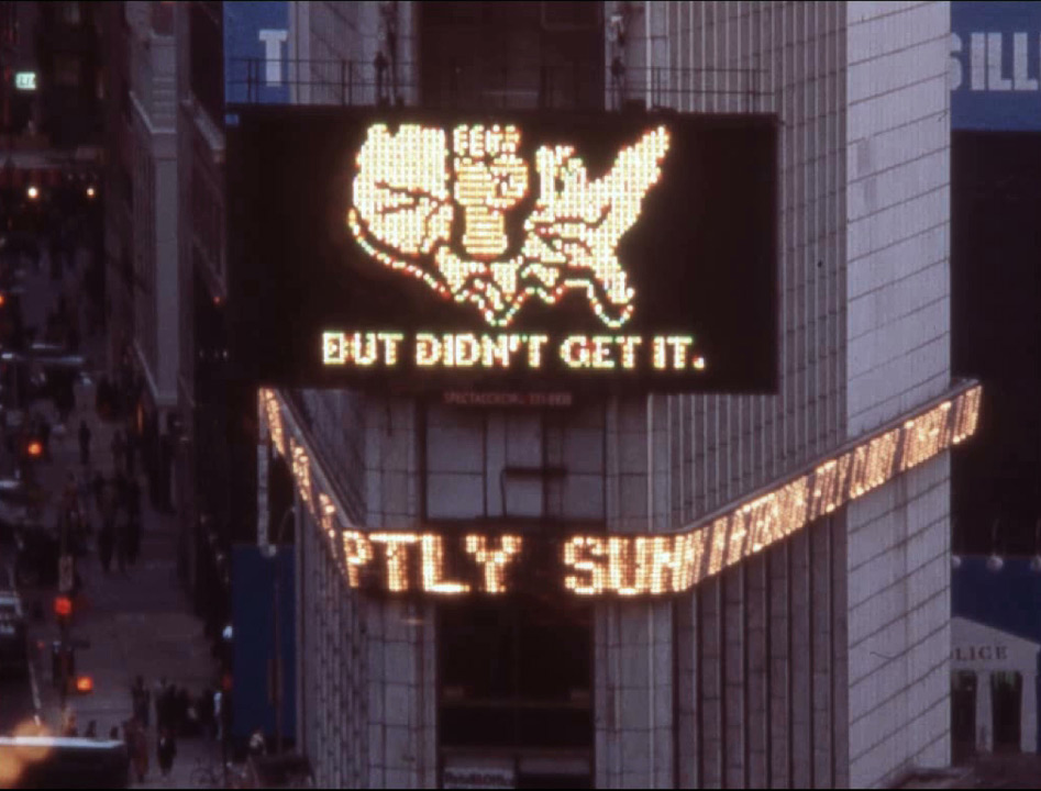 GITSO TRUST (1988) by Ericka Beckman at Time Square, New York, NY